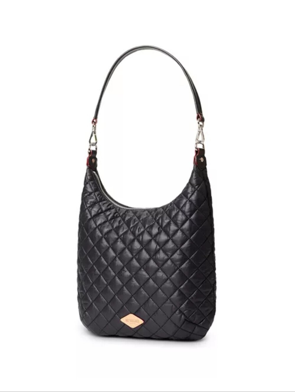MZ Wallace Crosby Sienna Black Quilted Two-Way Hobo
